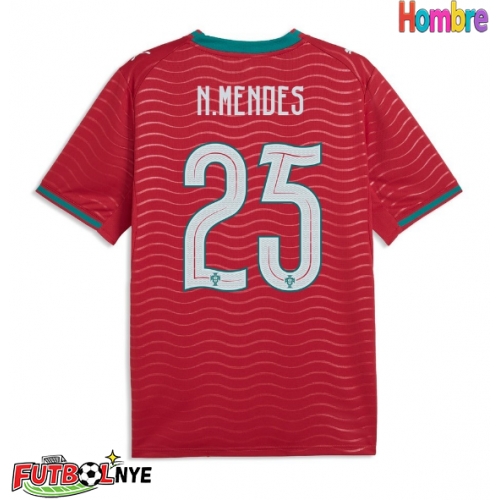 Camiseta Portugal Nuno Mendes #25 Primera Equipación Mundial 2026 manga corta